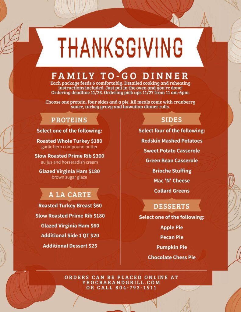 Thanksgiving Menu