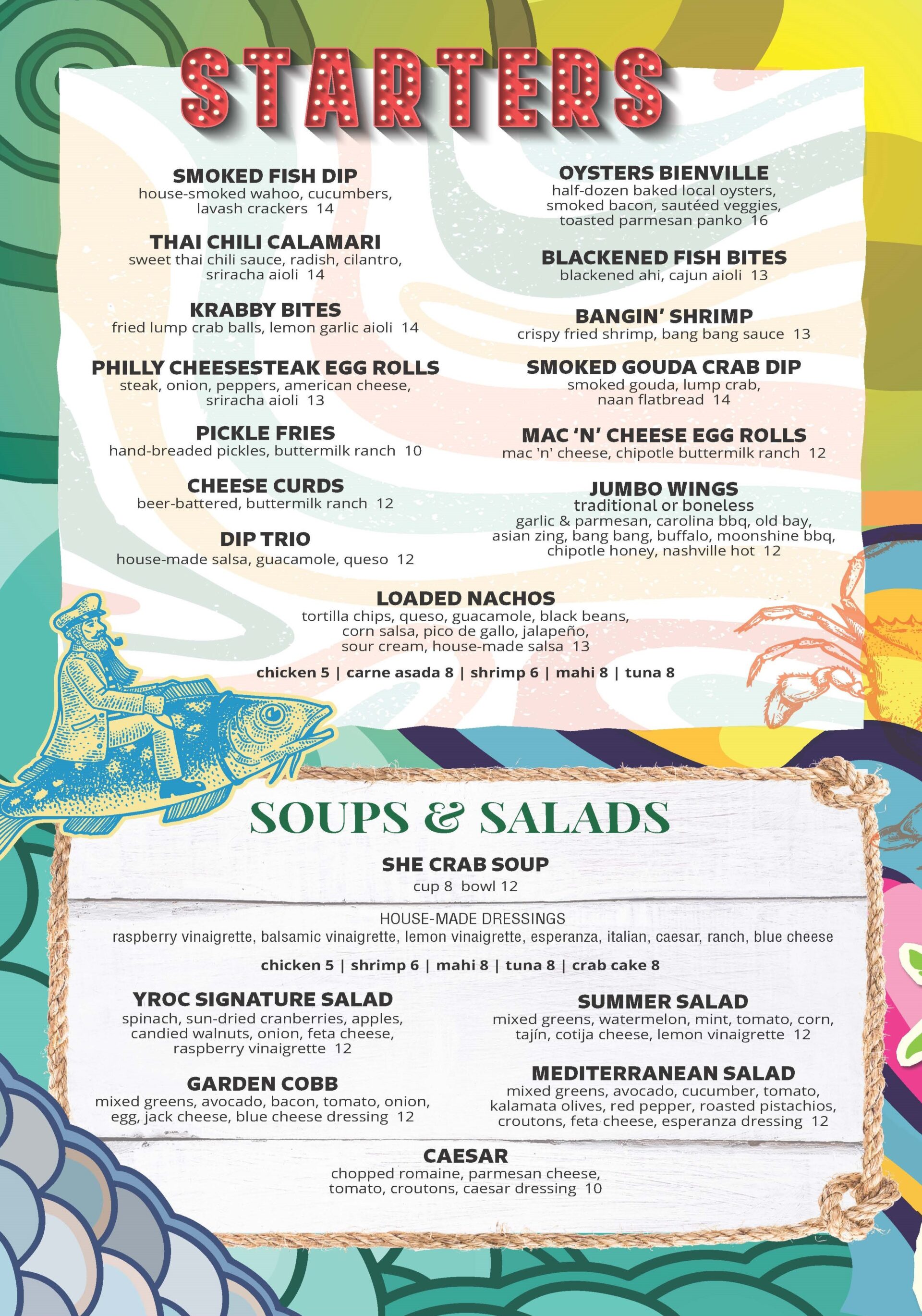 YROC Spring Summer Starters Soups & Salads